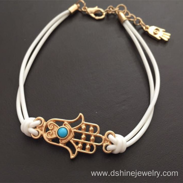 Wholesale Handmade Metal Hamsa Evil Eye Amulet Bracelet